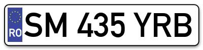 Placuta inmatriculare numar auto  SM-435-YRB, SM 435 YRB, SM435YRB