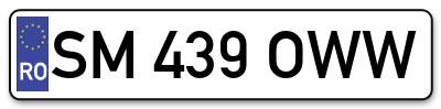 Placuta inmatriculare numar auto  SM-439-OWW, SM 439 OWW, SM439OWW