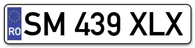 Placuta inmatriculare numar auto  SM-439-XLX, SM 439 XLX, SM439XLX