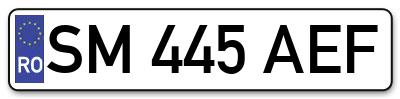Placuta inmatriculare numar auto  SM-445-AEF, SM 445 AEF, SM445AEF