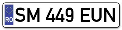 Placuta inmatriculare numar auto  SM-449-EUN, SM 449 EUN, SM449EUN