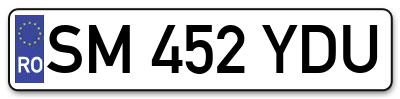 Placuta inmatriculare numar auto  SM-452-YDU, SM 452 YDU, SM452YDU