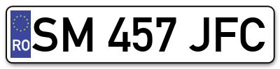 Placuta inmatriculare numar auto  SM-457-JFC, SM 457 JFC, SM457JFC