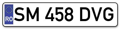 Placuta inmatriculare numar auto  SM-458-DVG, SM 458 DVG, SM458DVG