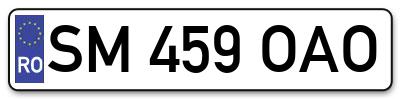 Placuta inmatriculare numar auto  SM-459-OAO, SM 459 OAO, SM459OAO