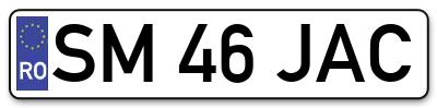 Placuta inmatriculare numar auto  SM-46-JAC, SM 46 JAC, SM46JAC