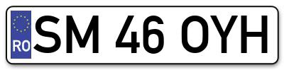 Placuta inmatriculare numar auto  SM-46-OYH, SM 46 OYH, SM46OYH