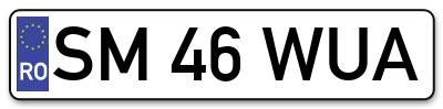 Placuta inmatriculare numar auto  SM-46-WUA, SM 46 WUA, SM46WUA