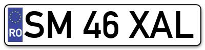 Placuta inmatriculare numar auto  SM-46-XAL, SM 46 XAL, SM46XAL