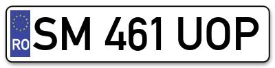 Placuta inmatriculare numar auto  SM-461-UOP, SM 461 UOP, SM461UOP