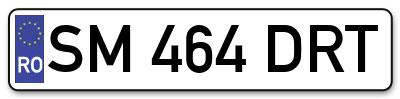 Placuta inmatriculare numar auto  SM-464-DRT, SM 464 DRT, SM464DRT