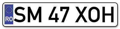 Placuta inmatriculare numar auto  SM-47-XOH, SM 47 XOH, SM47XOH
