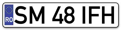 Placuta inmatriculare numar auto  SM-48-IFH, SM 48 IFH, SM48IFH