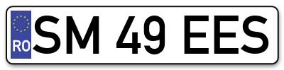 Placuta inmatriculare numar auto  SM-49-EES, SM 49 EES, SM49EES