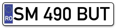 Placuta inmatriculare numar auto  SM-490-BUT, SM 490 BUT, SM490BUT