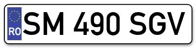 Placuta inmatriculare numar auto  SM-490-SGV, SM 490 SGV, SM490SGV