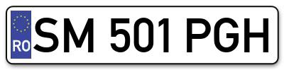 Placuta inmatriculare numar auto  SM-501-PGH, SM 501 PGH, SM501PGH