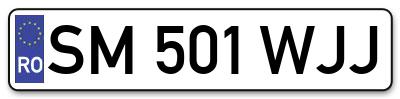 Placuta inmatriculare numar auto  SM-501-WJJ, SM 501 WJJ, SM501WJJ