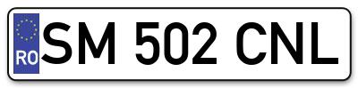 Placuta inmatriculare numar auto  SM-502-CNL, SM 502 CNL, SM502CNL