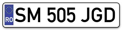 Placuta inmatriculare numar auto  SM-505-JGD, SM 505 JGD, SM505JGD
