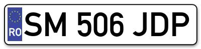 Placuta inmatriculare numar auto  SM-506-JDP, SM 506 JDP, SM506JDP