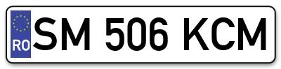 Placuta inmatriculare numar auto  SM-506-KCM, SM 506 KCM, SM506KCM