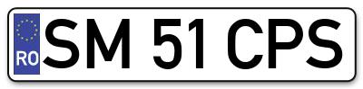 Placuta inmatriculare numar auto  SM-51-CPS, SM 51 CPS, SM51CPS