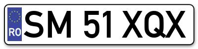 Placuta inmatriculare numar auto  SM-51-XQX, SM 51 XQX, SM51XQX