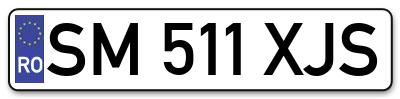 Placuta inmatriculare numar auto  SM-511-XJS, SM 511 XJS, SM511XJS