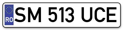 Placuta inmatriculare numar auto  SM-513-UCE, SM 513 UCE, SM513UCE