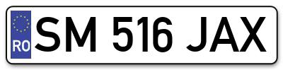 Placuta inmatriculare numar auto  SM-516-JAX, SM 516 JAX, SM516JAX