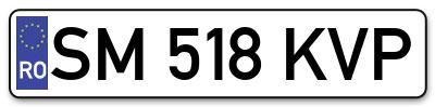 Placuta inmatriculare numar auto  SM-518-KVP, SM 518 KVP, SM518KVP