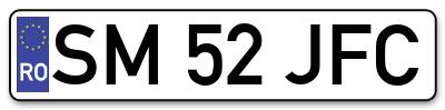 Placuta inmatriculare numar auto  SM-52-JFC, SM 52 JFC, SM52JFC
