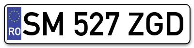 Placuta inmatriculare numar auto  SM-527-ZGD, SM 527 ZGD, SM527ZGD