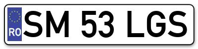 Placuta inmatriculare numar auto  SM-53-LGS, SM 53 LGS, SM53LGS