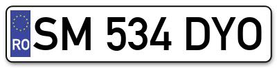 Placuta inmatriculare numar auto  SM-534-DYO, SM 534 DYO, SM534DYO