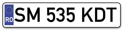 Placuta inmatriculare numar auto  SM-535-KDT, SM 535 KDT, SM535KDT