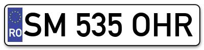 Placuta inmatriculare numar auto  SM-535-OHR, SM 535 OHR, SM535OHR