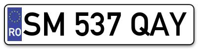 Placuta inmatriculare numar auto  SM-537-QAY, SM 537 QAY, SM537QAY
