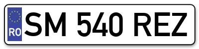 Placuta inmatriculare numar auto  SM-540-REZ, SM 540 REZ, SM540REZ