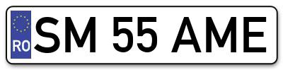 Placuta inmatriculare numar auto  SM-55-AME, SM 55 AME, SM55AME
