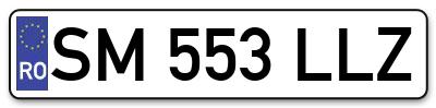 Placuta inmatriculare numar auto  SM-553-LLZ, SM 553 LLZ, SM553LLZ