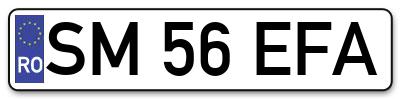 Placuta inmatriculare numar auto  SM-56-EFA, SM 56 EFA, SM56EFA