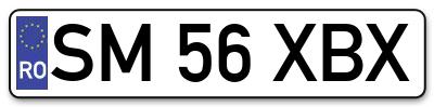 Placuta inmatriculare numar auto  SM-56-XBX, SM 56 XBX, SM56XBX