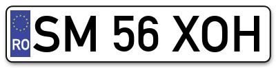 Placuta inmatriculare numar auto  SM-56-XOH, SM 56 XOH, SM56XOH