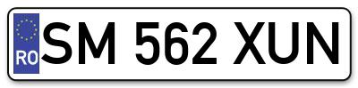 Placuta inmatriculare numar auto  SM-562-XUN, SM 562 XUN, SM562XUN