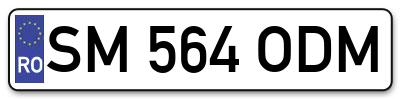 Placuta inmatriculare numar auto  SM-564-ODM, SM 564 ODM, SM564ODM