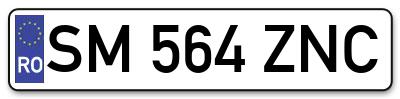 Placuta inmatriculare numar auto  SM-564-ZNC, SM 564 ZNC, SM564ZNC