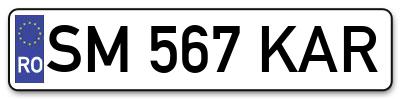 Placuta inmatriculare numar auto  SM-567-KAR, SM 567 KAR, SM567KAR
