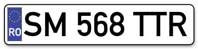 Placuta inmatriculare numar auto  SM-568-TTR, SM 568 TTR, SM568TTR